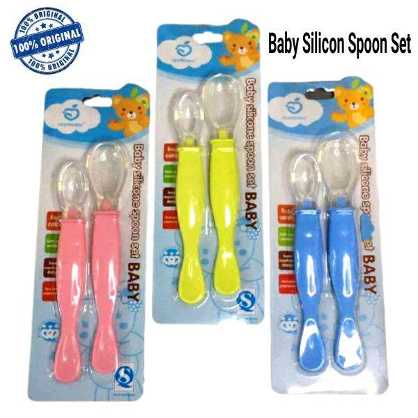 Baby Silicone Feeding Spoon - (apple.bear 2 pcs)