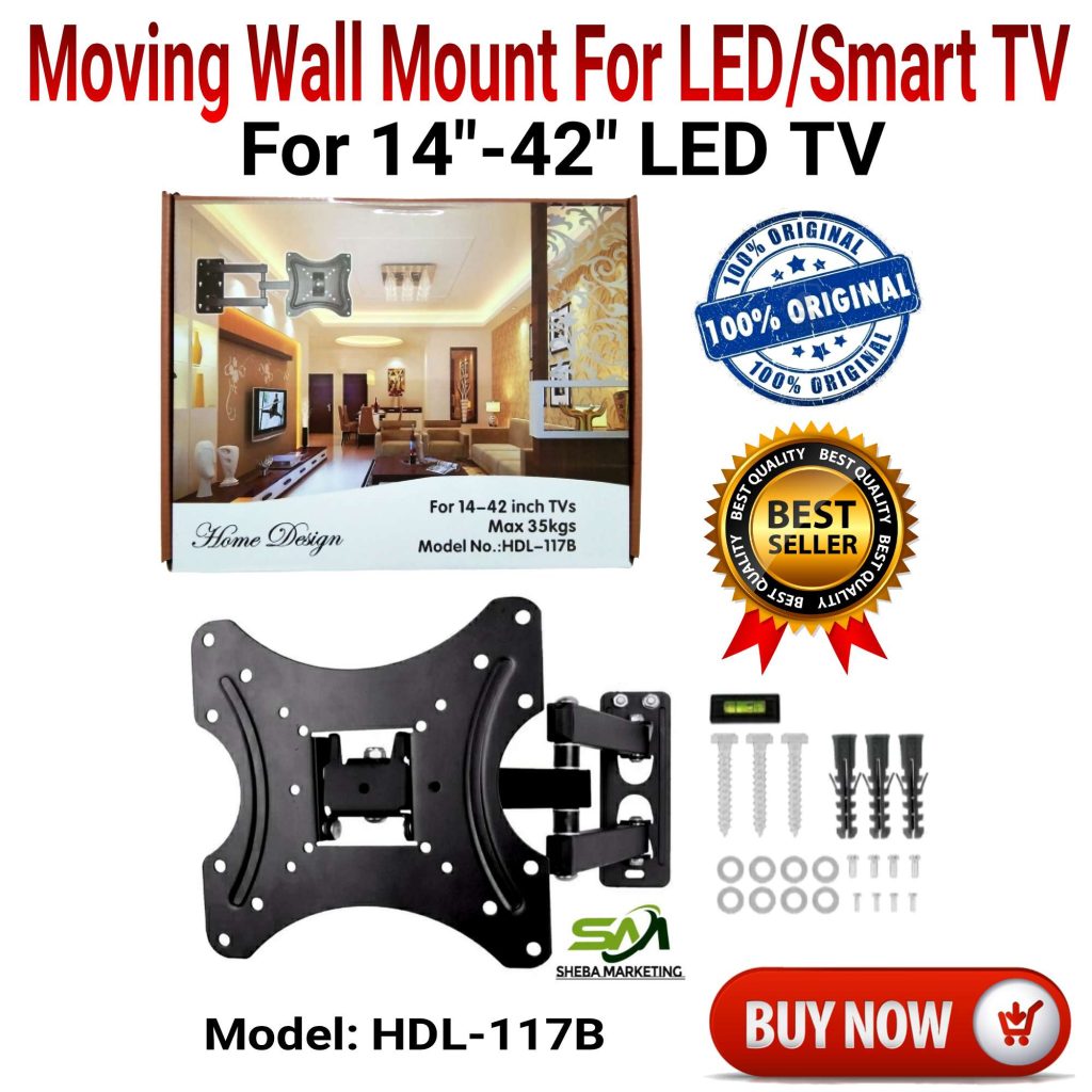 LED/Smart TV and LED TV Moving Wall Mount Made with strong metal 14 to 42 Inches