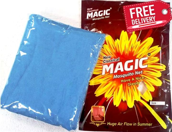 Magic Mosquito Net- Korean Quality With Classical Design -Sky Blue - Image 1