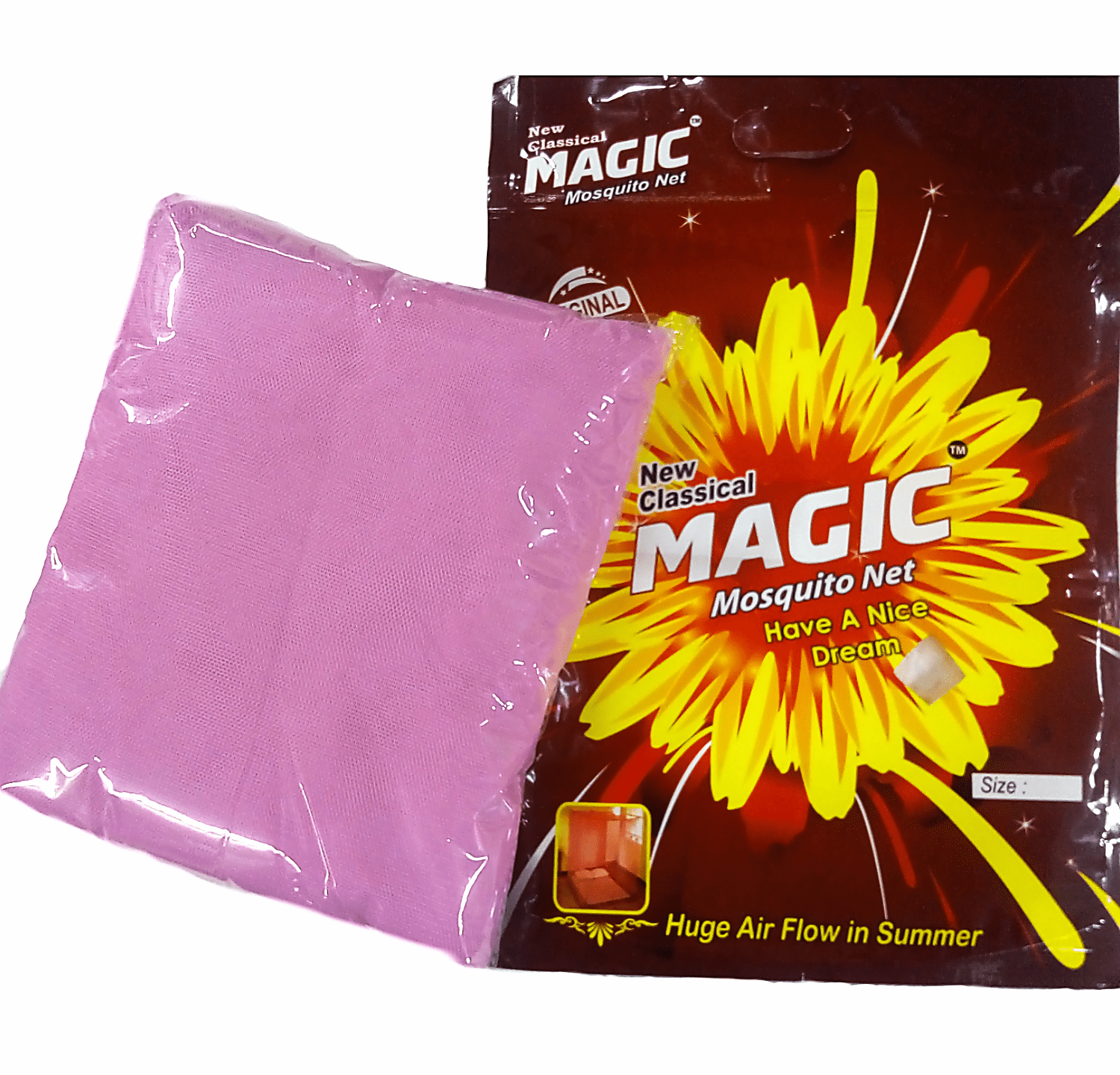 Magic Mosquito Net- Korean Quality With Classical Design -Pink - Image 1